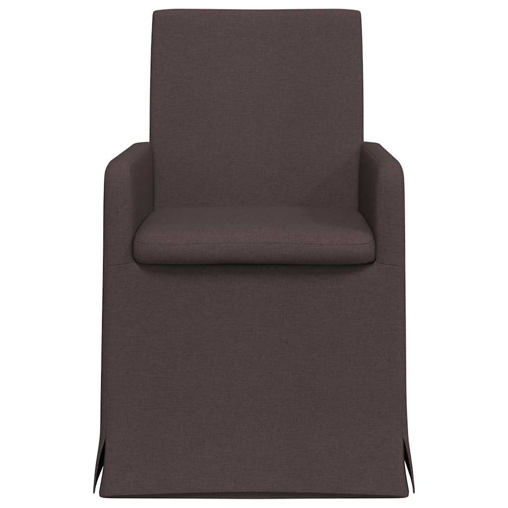 Dining Chairs 2 pcs Dark brown 57 x 67 x 95 cm Fabric