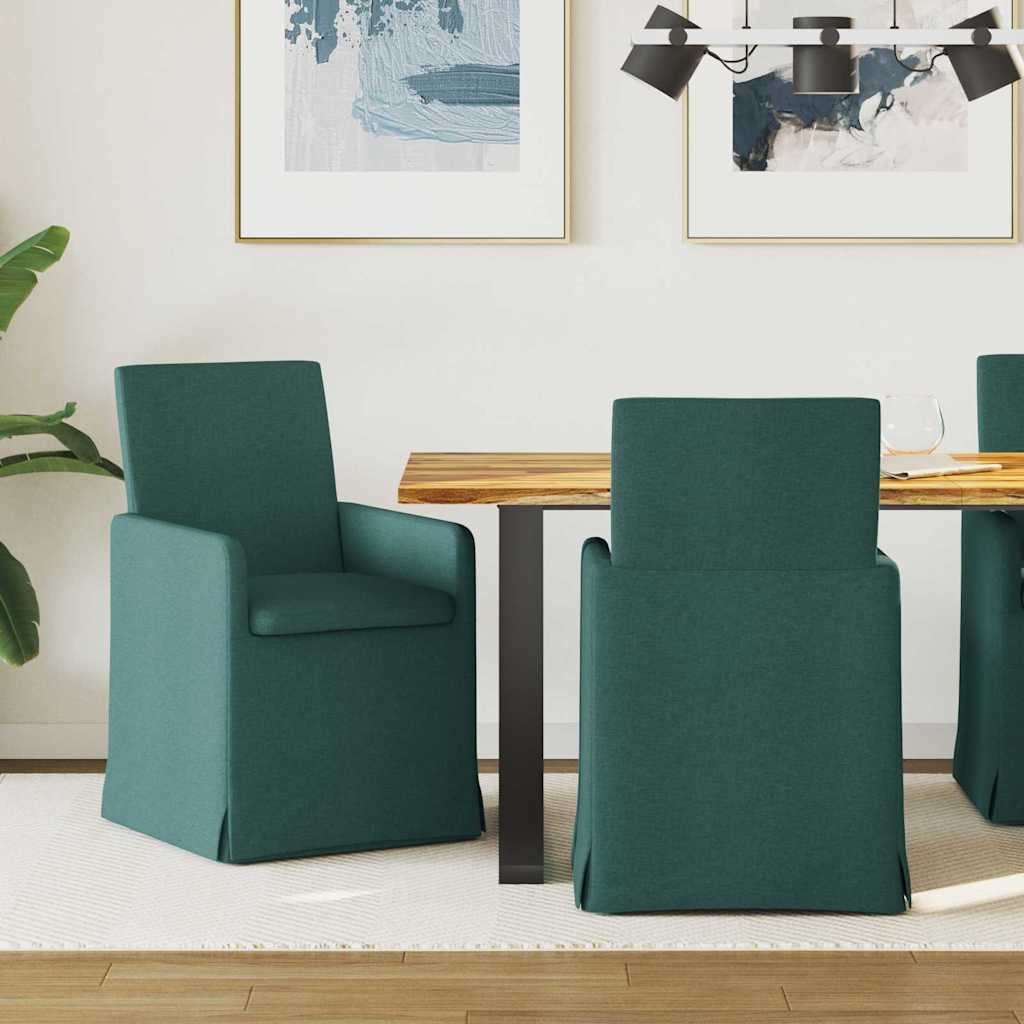 Dining Chairs 2 pcs Dark green 57 x 67 x 95 cm Fabric