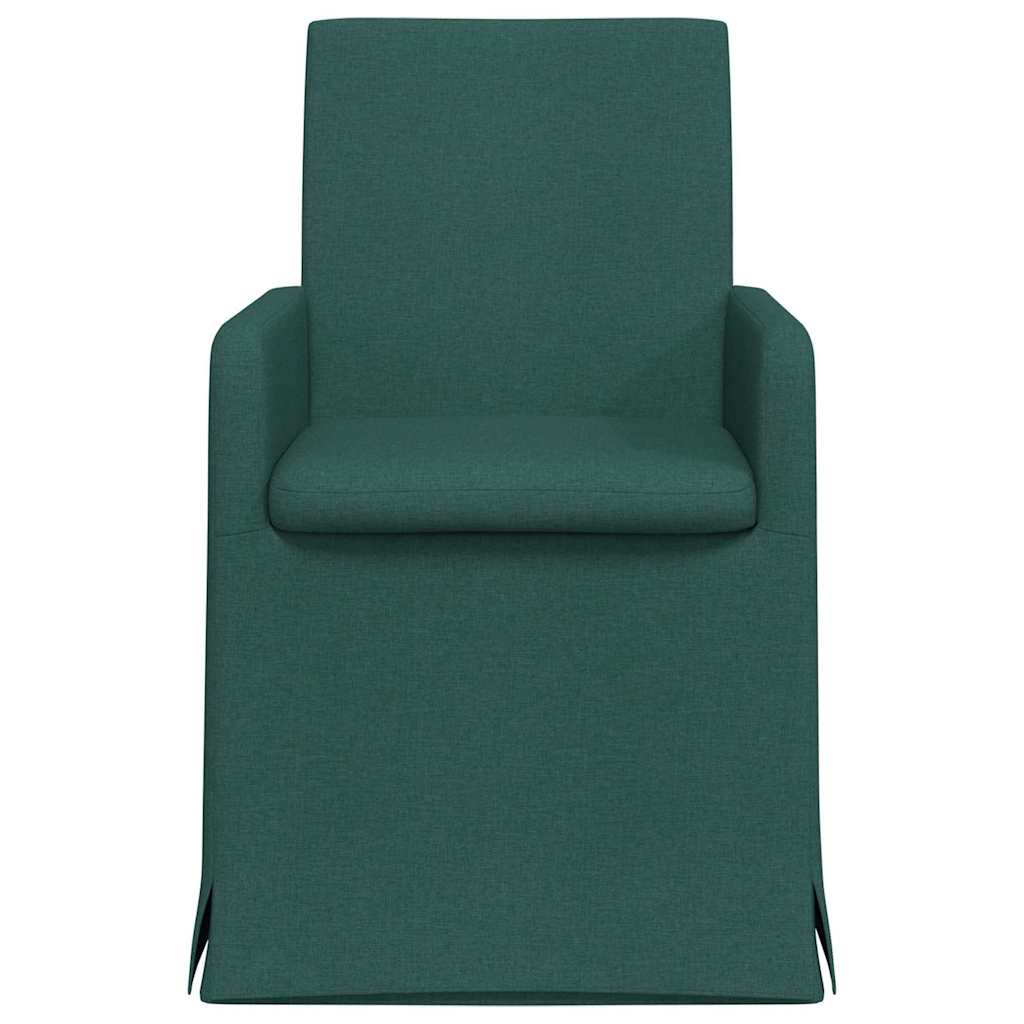 Dining Chairs 2 pcs Dark green 57 x 67 x 95 cm Fabric