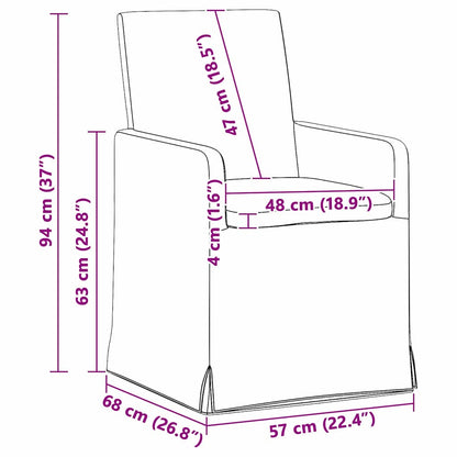 Dining Chairs 2 pcs Taupe 57 x 67 x 95 cm Fabric
