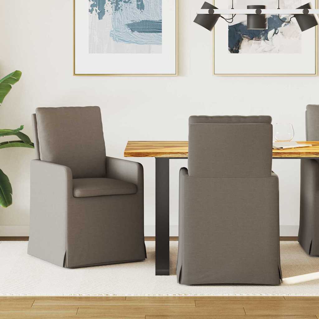 Dining Chairs 2 pcs Light grey 57 x 67 x 98 cm Linen
