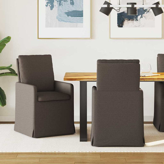 Dining Chairs 2 pcs Dark grey 57 x 67 x 98 cm Linen