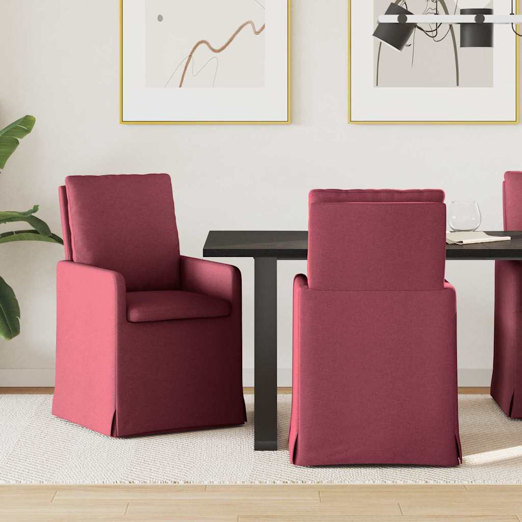 Dining Chairs 2 pcs Wine red 57 x 67 x 98 cm Fabric