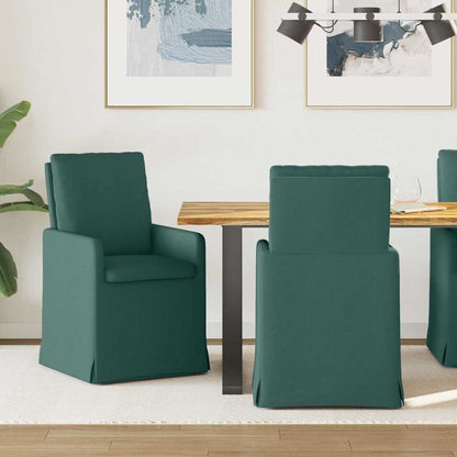 Dining Chairs 2 pcs Dark green 57 x 67 x 98 cm Fabric