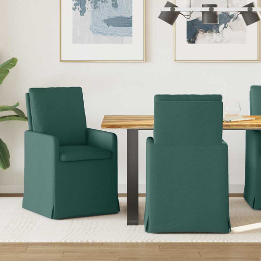 Dining Chairs 2 pcs Dark green 57 x 67 x 98 cm Fabric
