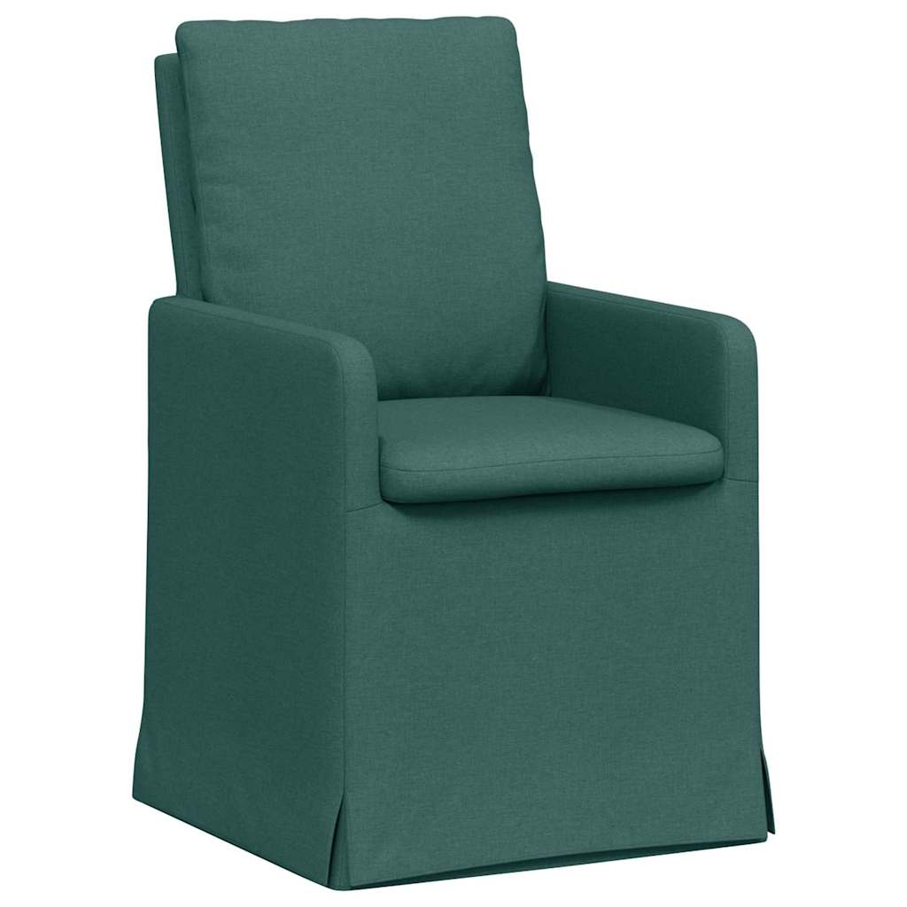 Dining Chairs 2 pcs Dark green 57 x 67 x 98 cm Fabric