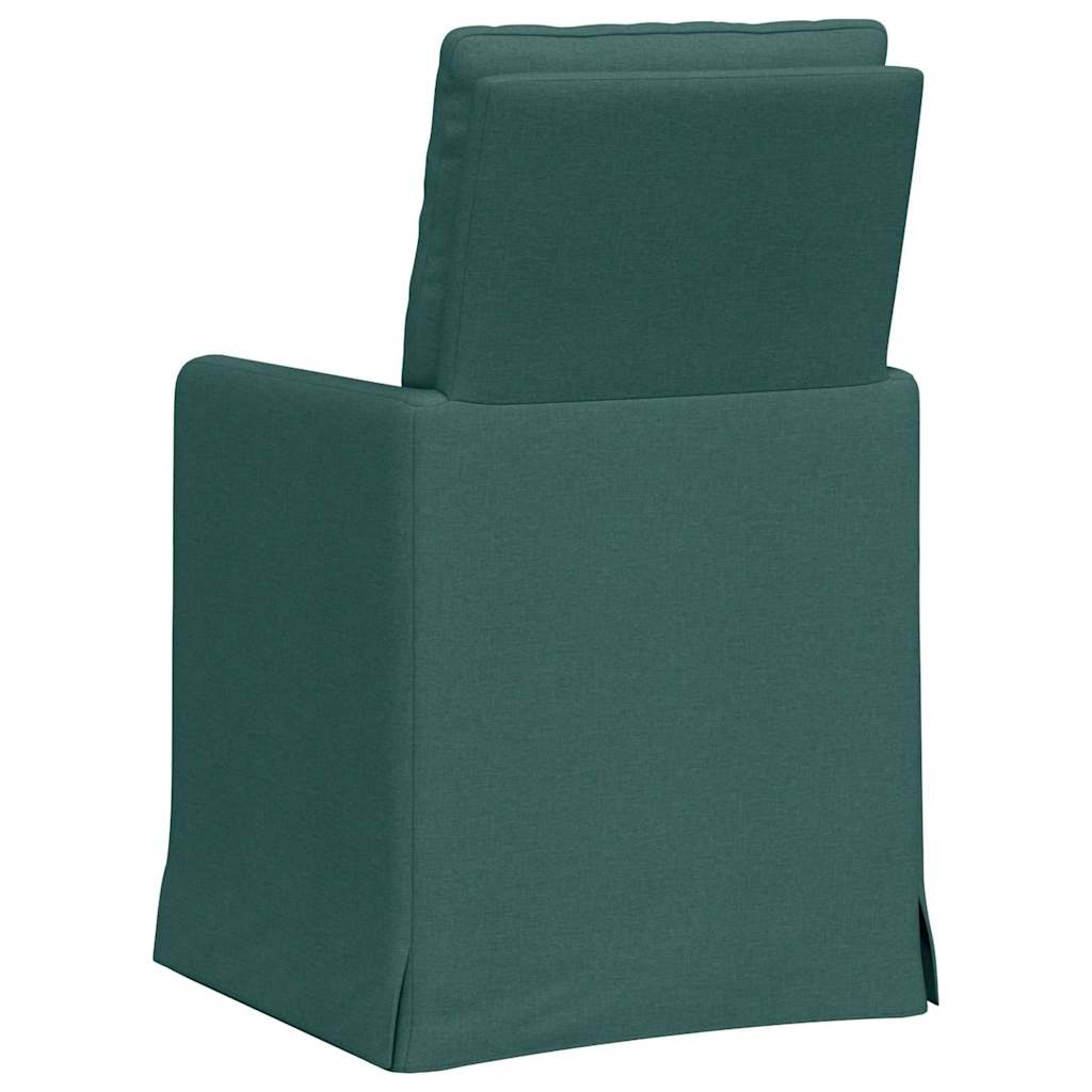 Dining Chairs 2 pcs Dark green 57 x 67 x 98 cm Fabric