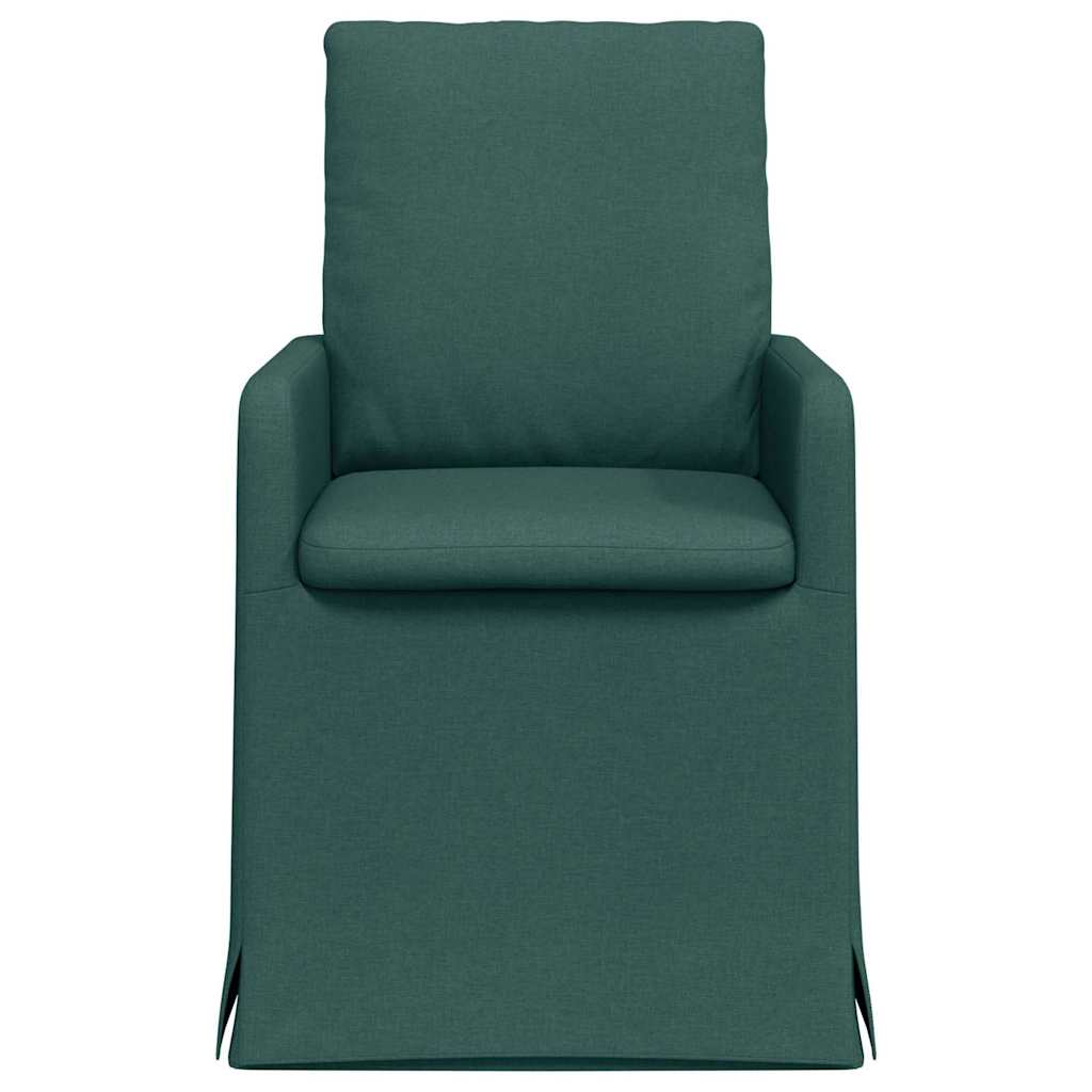 Dining Chairs 2 pcs Dark green 57 x 67 x 98 cm Fabric