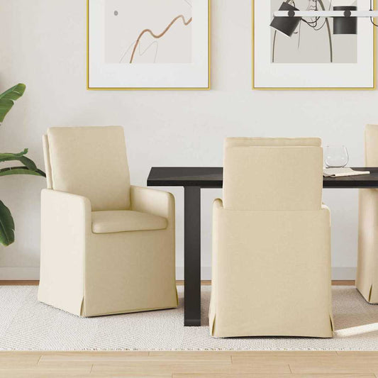 Dining Chairs 2 pcs Cream 57 x 67 x 98 cm Fabric