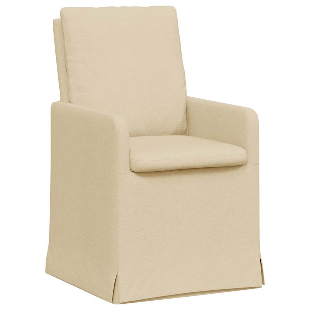 Dining Chairs 2 pcs Cream 57 x 67 x 98 cm Fabric