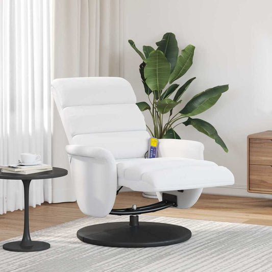 Massage Recliner Chair White 71 x 98 x 106 cm Faux leather
