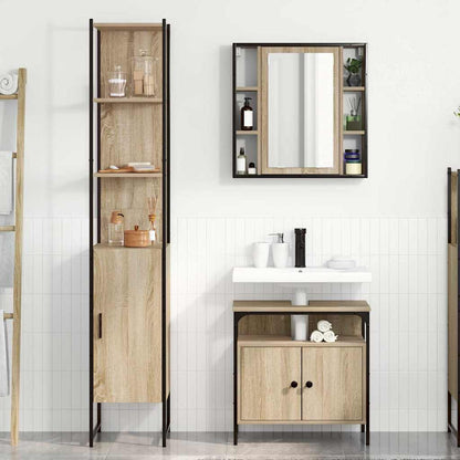 Bathroom Furniture Set 3 pcs Sonoma oak 33 x 33 x 185.5 cm