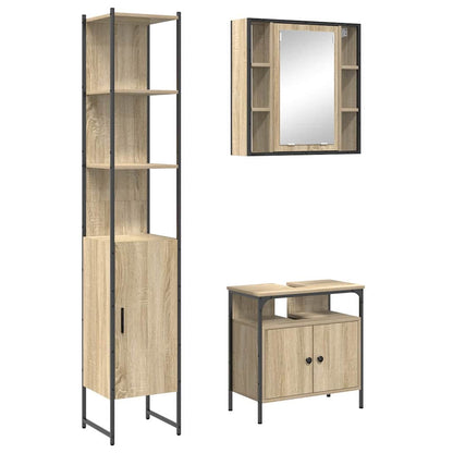 Bathroom Furniture Set 3 pcs Sonoma oak 33 x 33 x 185.5 cm