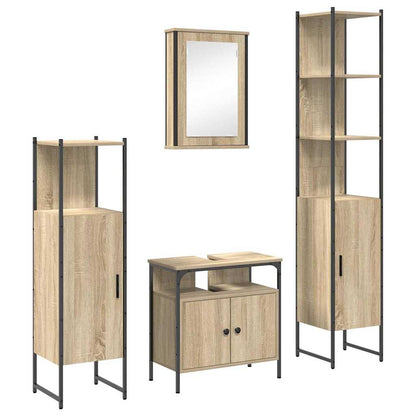 Bathroom Furniture Set 4 pcs Sonoma oak 33 x 33 x 185.5 cm