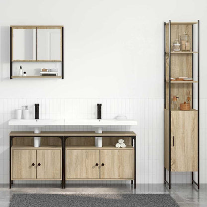 Bathroom Furniture Set with Shelf 4 pcs Sonoma oak Medium