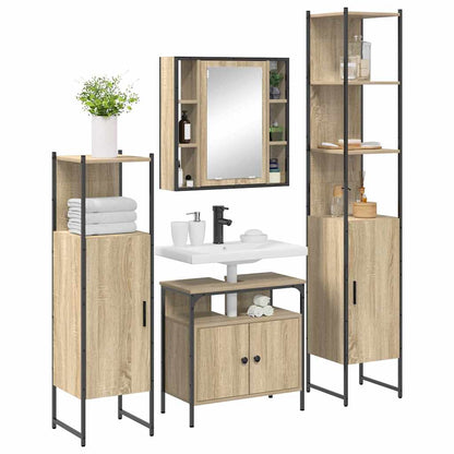 Bathroom Furniture Set 4 pcs Sonoma oak 33 x 33 x 185.5 cm