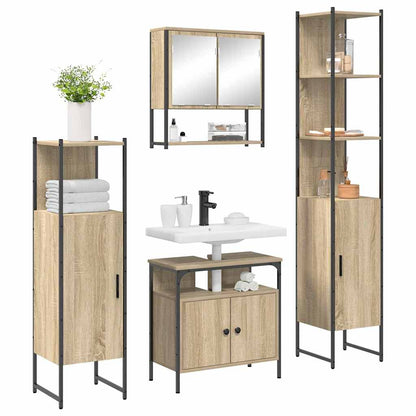 Bathroom Furniture Set 4 pcs Sonoma oak 33 x 33 x 185.5 cm