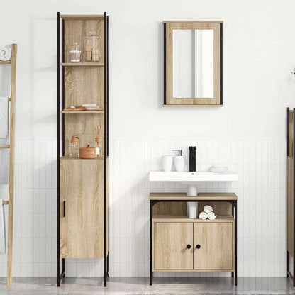Bathroom Furniture Set 3 pcs Sonoma oak 33 x 33 x 185.5 cm