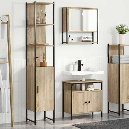 Bathroom Furniture Set 3 pcs Sonoma oak 33 x 33 x 185.5 cm