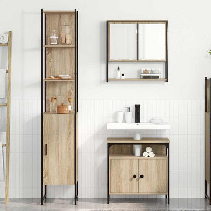 Bathroom Furniture Set 3 pcs Sonoma oak 33 x 33 x 185.5 cm