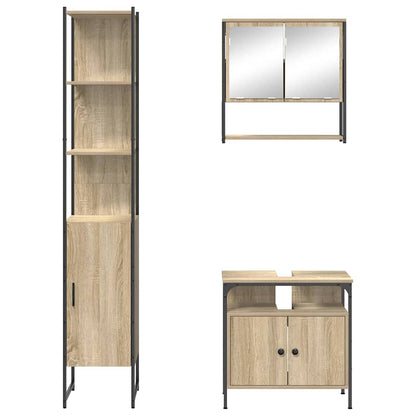 Bathroom Furniture Set 3 pcs Sonoma oak 33 x 33 x 185.5 cm
