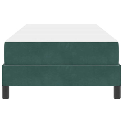 Box Spring Bed with Mattress Dark Green 80 x 220 cm Velvet