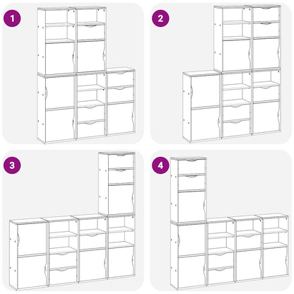 Side Cabinets 5 pcs "ODDA" 40x24x79 cm Solid Wood Pine