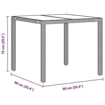 Garden Dining Set 3 pcs Grey and Brown 90 x 90 x 75 cm