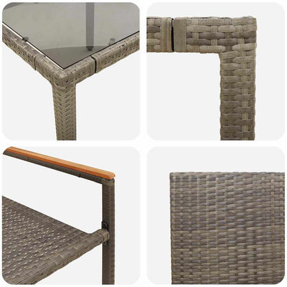 Garden Dining Set 5 pcs Grey 90 x 90 x 75 cm Poly Rattan