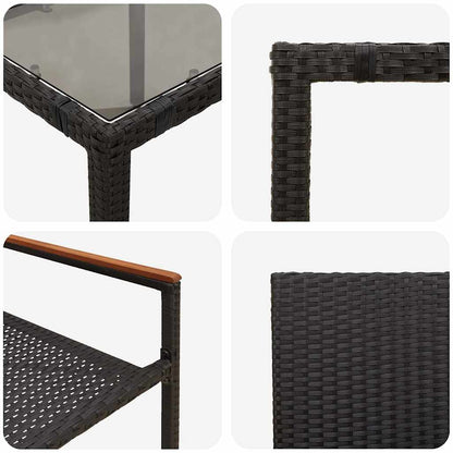 Garden Dining Set 5 pcs Black 150 x 90 x 75 cm Poly Rattan