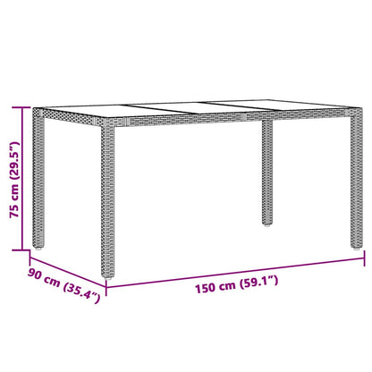 Garden Dining Set 5 pcs Black 150 x 90 x 75 cm Poly Rattan