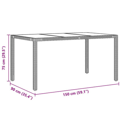 Garden Dining Set 7 pcs Black 150 x 90 x 75 cm Poly Rattan