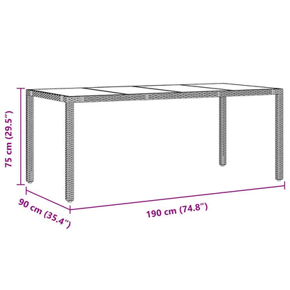 Garden Dining Set 7 pcs Black 190 x 90 x 75 cm Poly Rattan