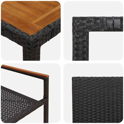 Garden Dining Set 5 pcs Black and Brown 90 x 90 x 75 cm