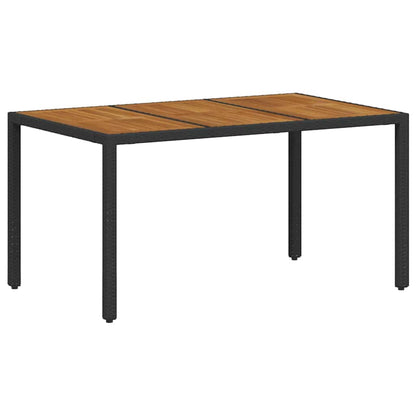 Garden Dining Set 7 pcs Black and Wood 150 x 90 x 75 cm