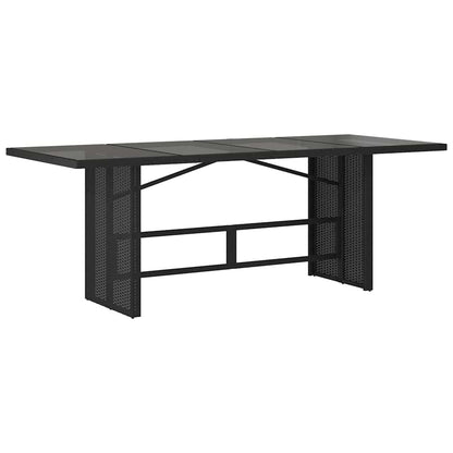 Garden Dining Set 7 pcs Black 190 x 80 x 75 cm Poly Rattan