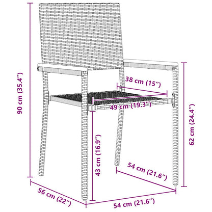 Garden Dining Set 7 pcs Black 190 x 80 x 75 cm Poly Rattan