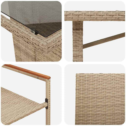 Garden Dining Set 9 pcs Beige 190 x 80 x 75 cm Poly Rattan