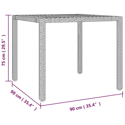 Garden Dining Set 3 pcs Black 90 x 90 x 75 cm Poly Rattan