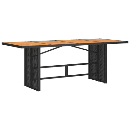 Garden Dining Set 7 pcs Black 190 x 80 x 75 cm Poly Rattan