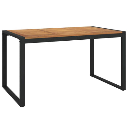 Garden Dining Set 5 pcs Black and Wood 140 x 80 x 75 cm