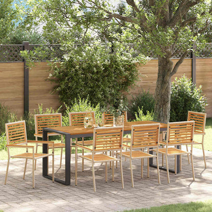 Garden Dining Set 9 pcs Beige 200 x 80 x 75 cm Poly Rattan