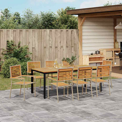 Garden Dining Set 9 pcs Beige 200 x 100 x 75 cm Poly Rattan