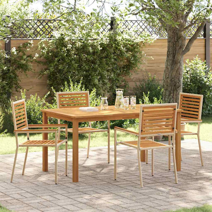 Garden Dining Set 5 pcs Beige Poly rattan