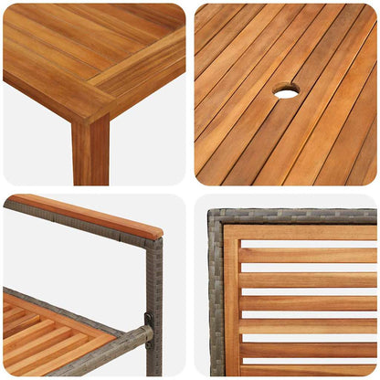 Garden Dining Set 7 pcs Grey Poly rattan