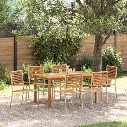 Garden Dining Set 7 pcs Beige Poly rattan