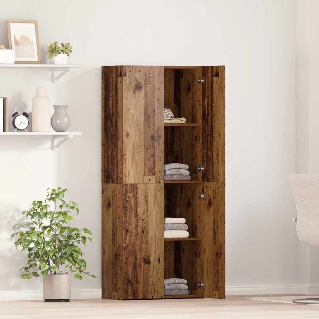 Office Cabinet with Door Old wood 60 x 32 x 153 Engineered wood
