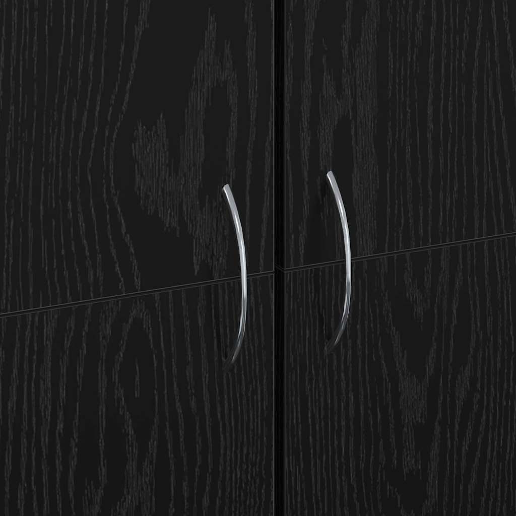 Office Cabinet Black oak 60 x 32 x 153 Engineered wood
