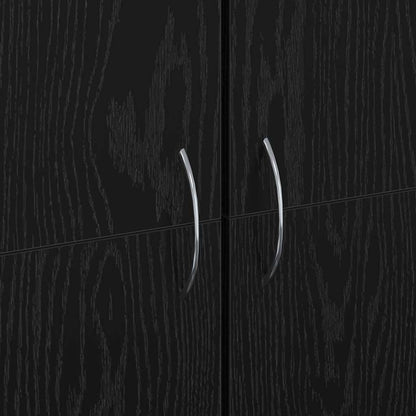 Office Cabinet Black oak 60 x 32 x 153 Engineered wood