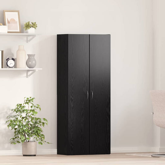 Office Cabinet Black oak 60 x 32 x 153 Engineered wood